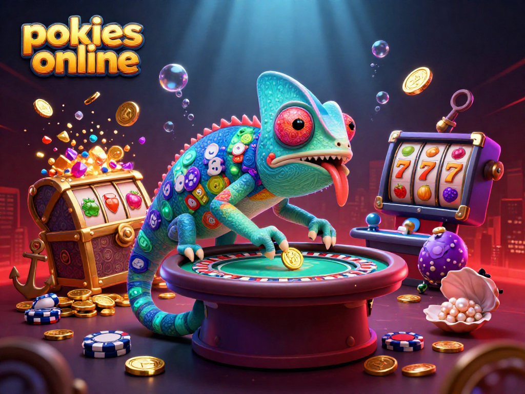 Engage with pokies online featuring vibrant characters and dynamic casino elements in a stunning underwater scene.