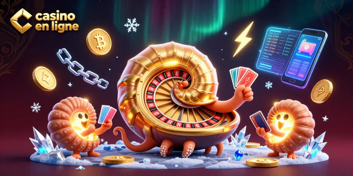 Profitez d'une expérience unique sur casino en ligne avec un nautilus géant jouant aux cartes.