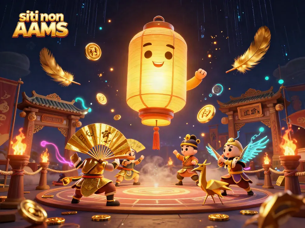 Scopri i siti non AAMS con un'illustrazione 3D di giochi e simboli fortunati che brillano.