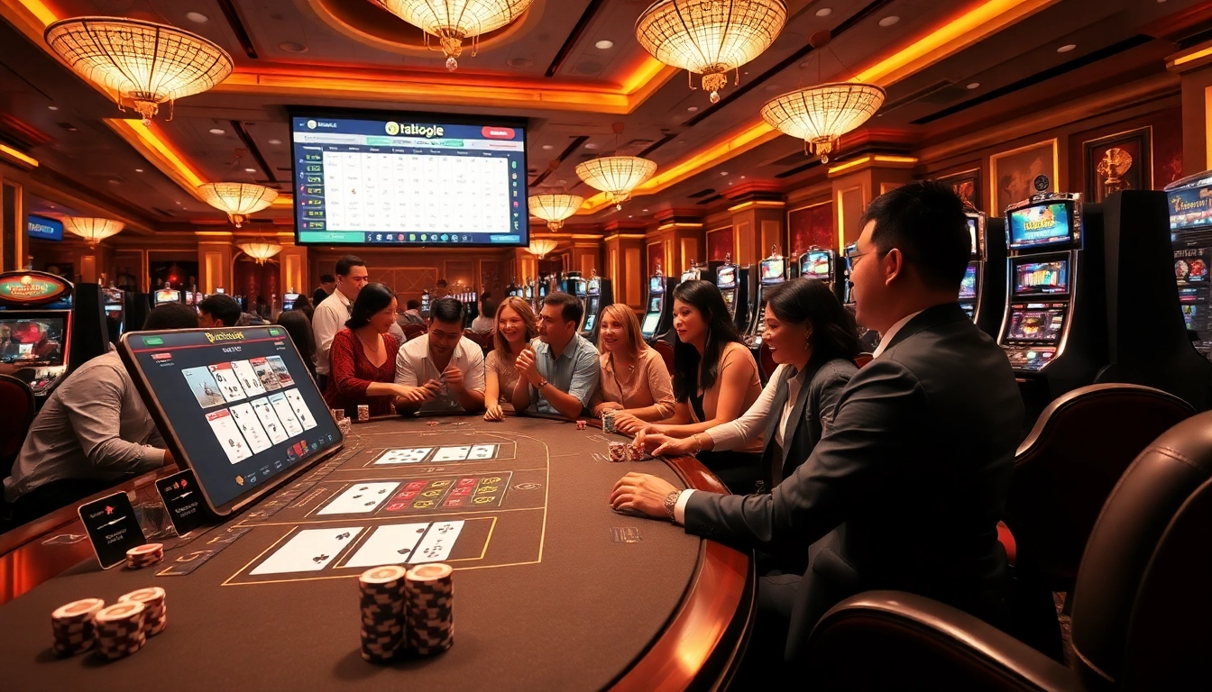 Experience the thrilling atmosphere of gtatogel online gambling with vibrant casino visuals.