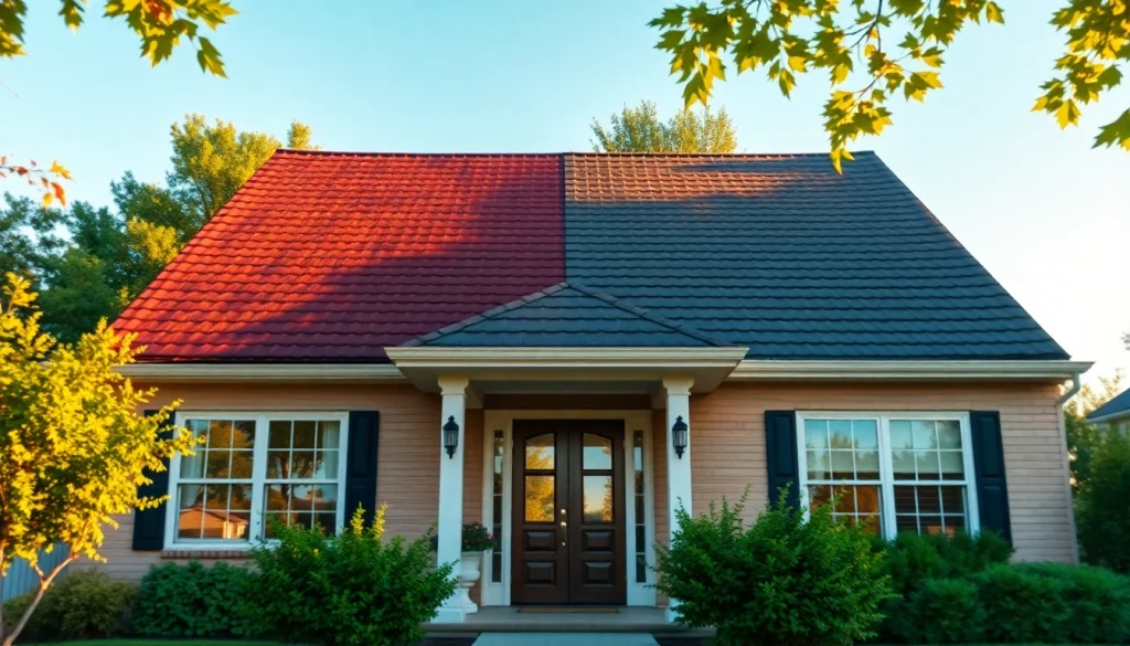 Roof cleaning service demonstrating a transformed home in Kissimmee, FL.