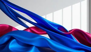 Satijn stof in verschillende kleuren met een glanzende afwerking.