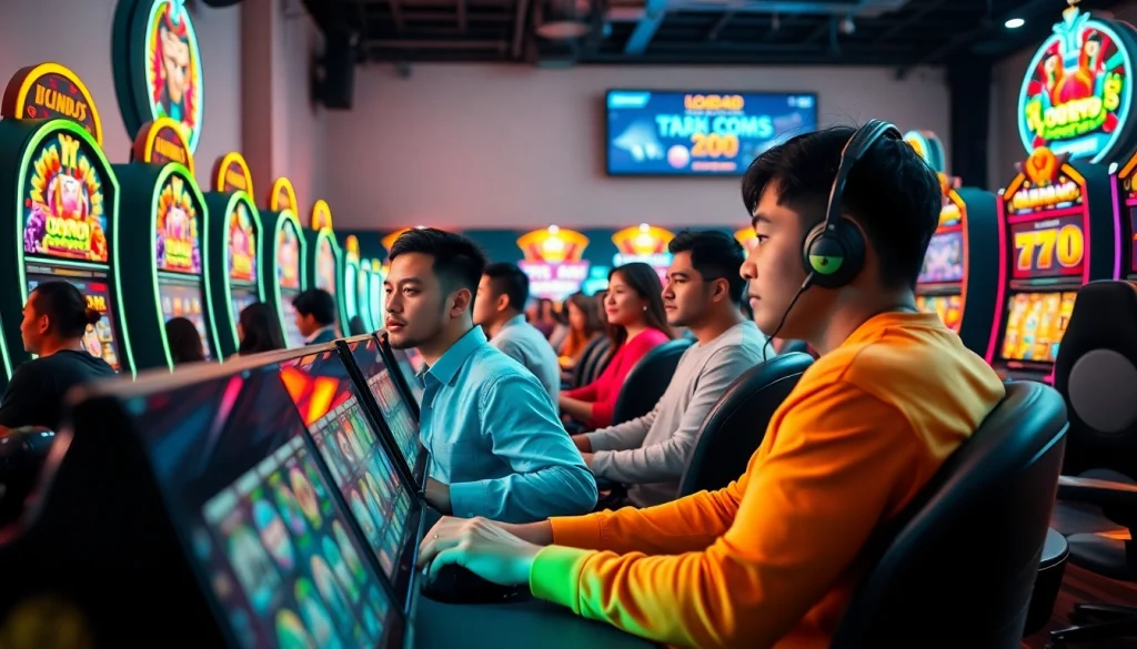 Situs kode4d online gaming experience with diverse players enjoying vibrant slot games.