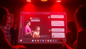 Engaging sex chat AI interactions depicted through a vibrant digital interface.