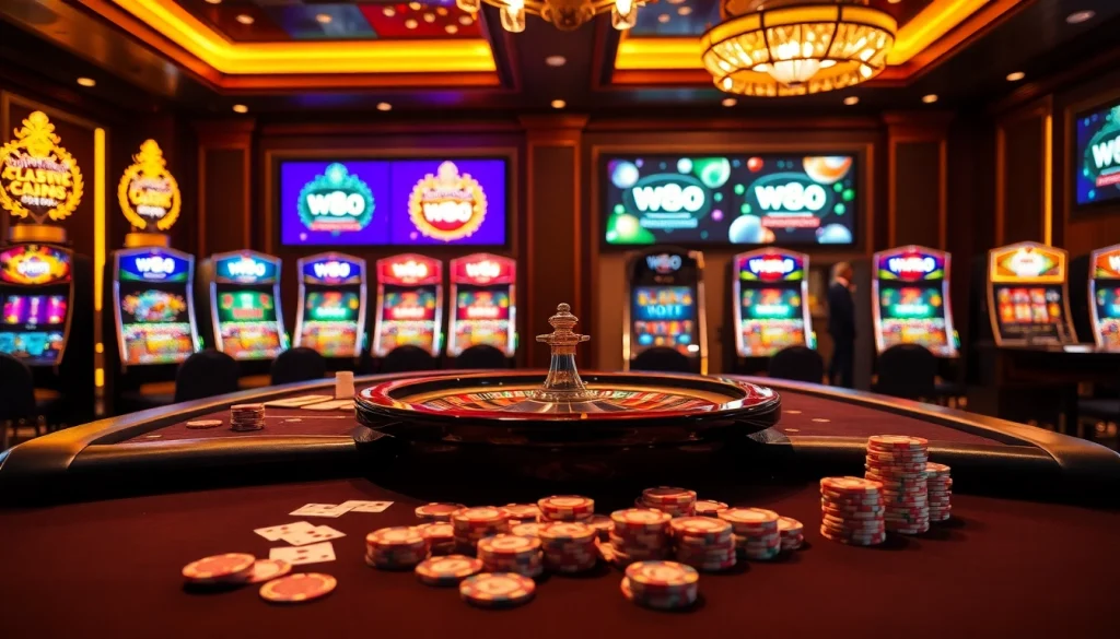 Experience the thrill of high-stakes gambling with W88 link amid luxurious casino ambiance.