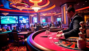 Players enjoying dynamic casino games and sports betting at 789p's luxurious venue.