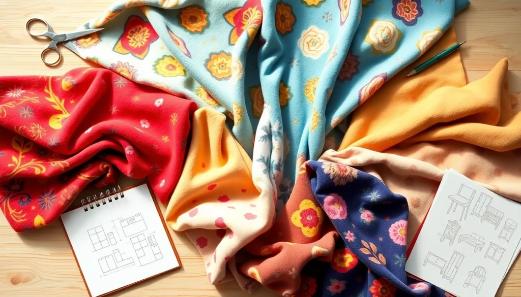 Fleece stof prints in diverse kleuren en patronen, perfect voor naai-projecten.