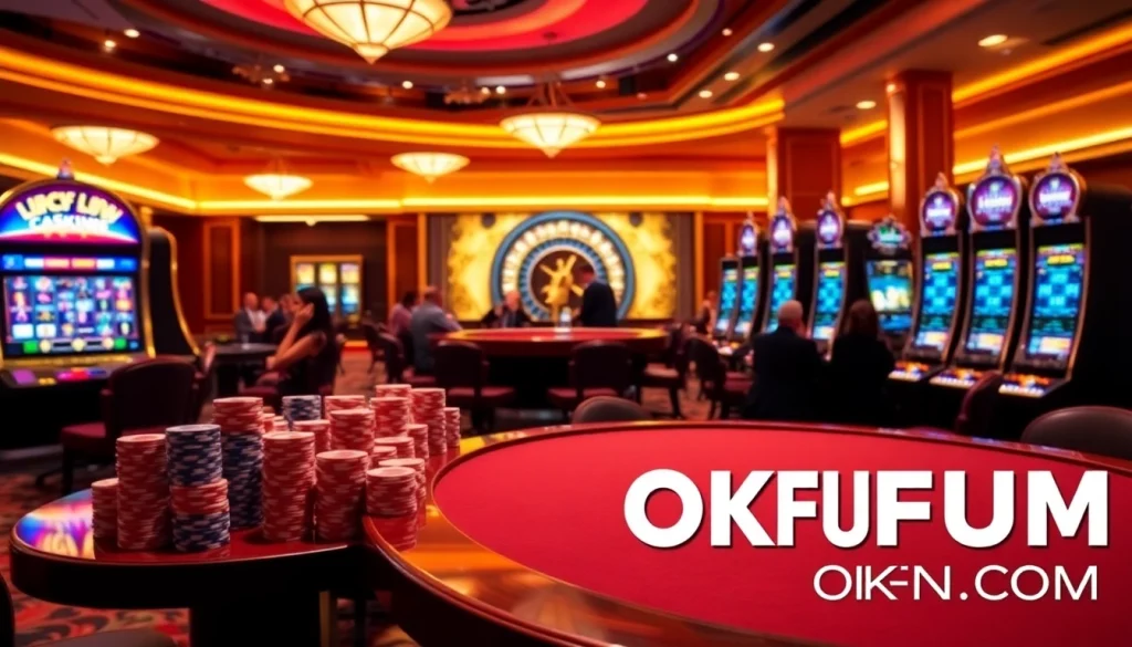 Experience the thrilling gameplay at OKFUN.COM with vibrant casino visuals and exciting betting action.