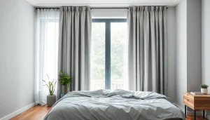 Creëer optimale privacy met stijlvolle verduisterende gordijnen in een moderne slaapkamer.