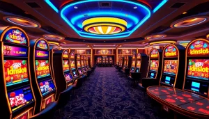 Experience thrills at idnslot with a vibrant online casino featuring slot machines and poker tables.