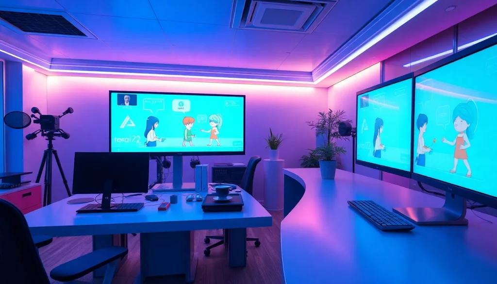 Vibrant AI NSFW character designs in a modern digital workspace