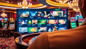 Engaging online casino scene with LC88media interface showcasing poker chips and roulette wheel.