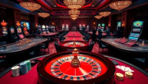 Exciting scene with 7upbet players engaging at a luxurious casino table.