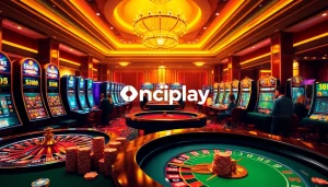Players experiencing onicplay's online casino environment with engaging slot machines and table games.