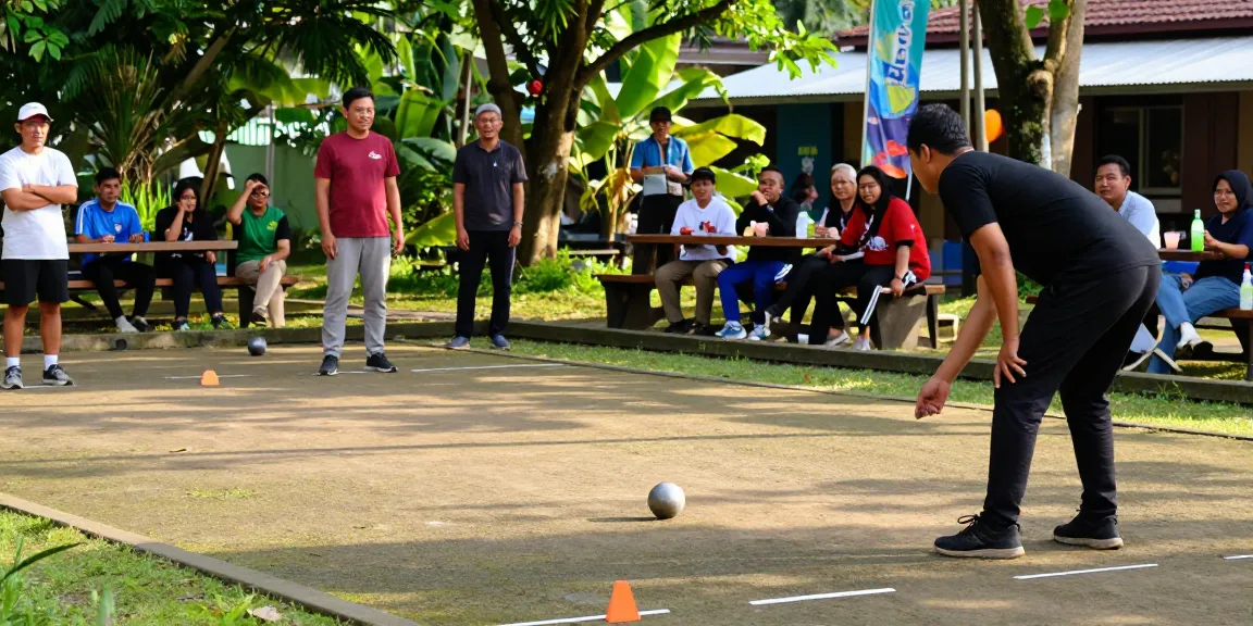 Suasana pertandingan petanque di fopikotabanjarma.org dengan pemain berkualitas dan antusiasme penonton.